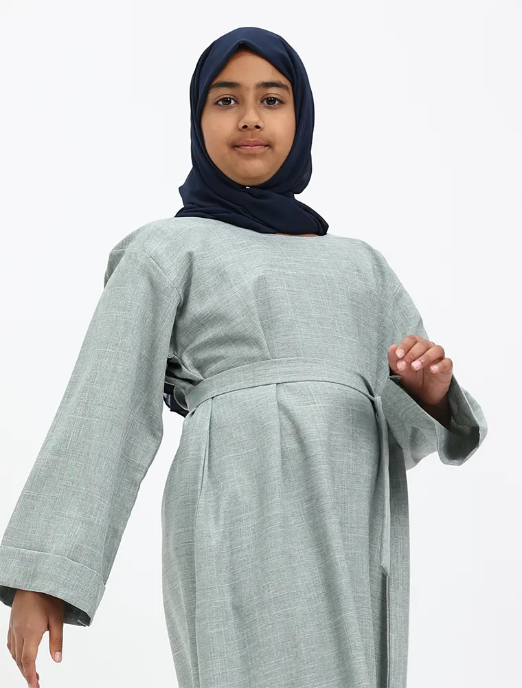 Sage Linen Girls Abaya